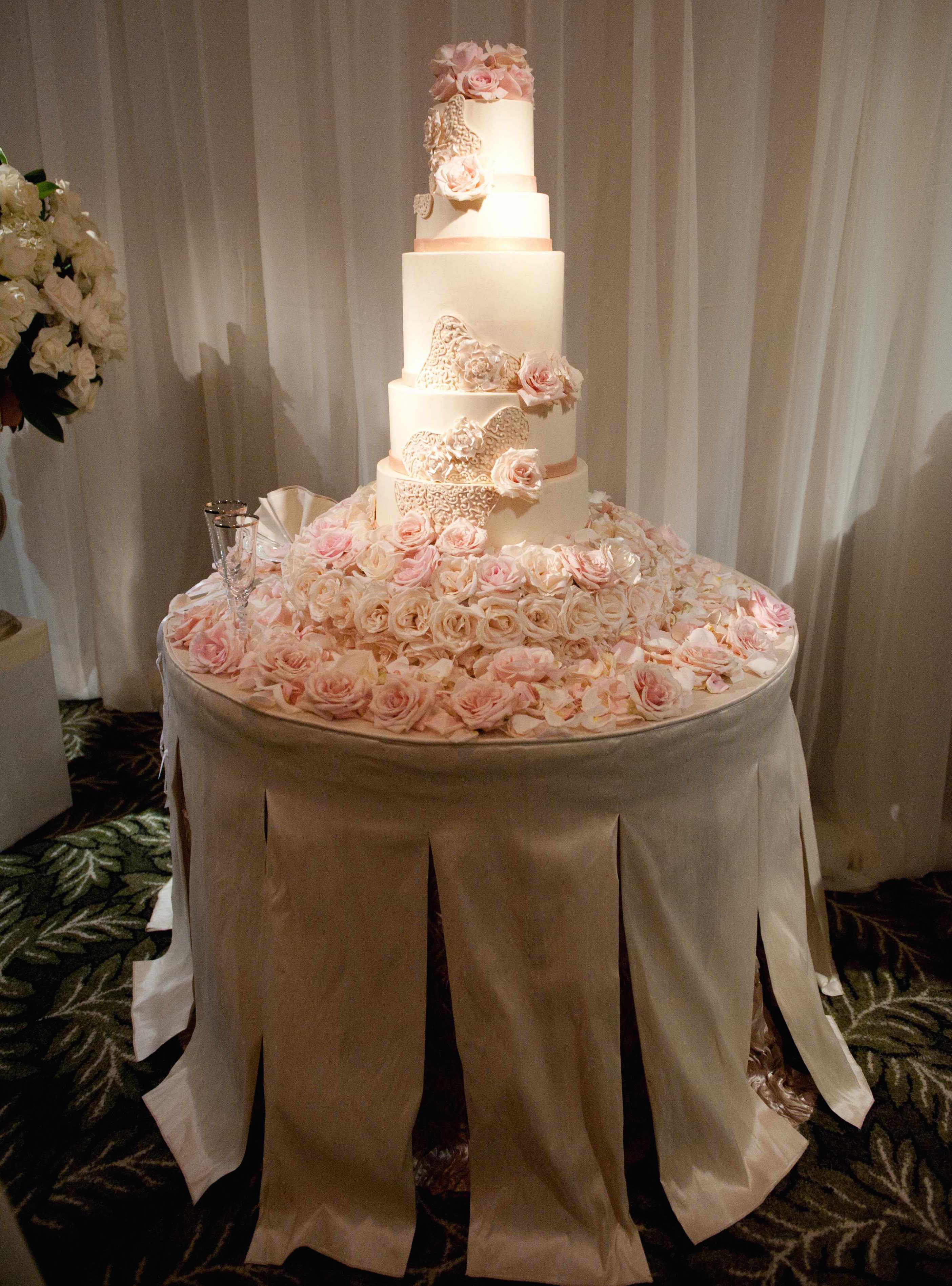 Stunning Floral Cake Tables for Your Wedding Reception
